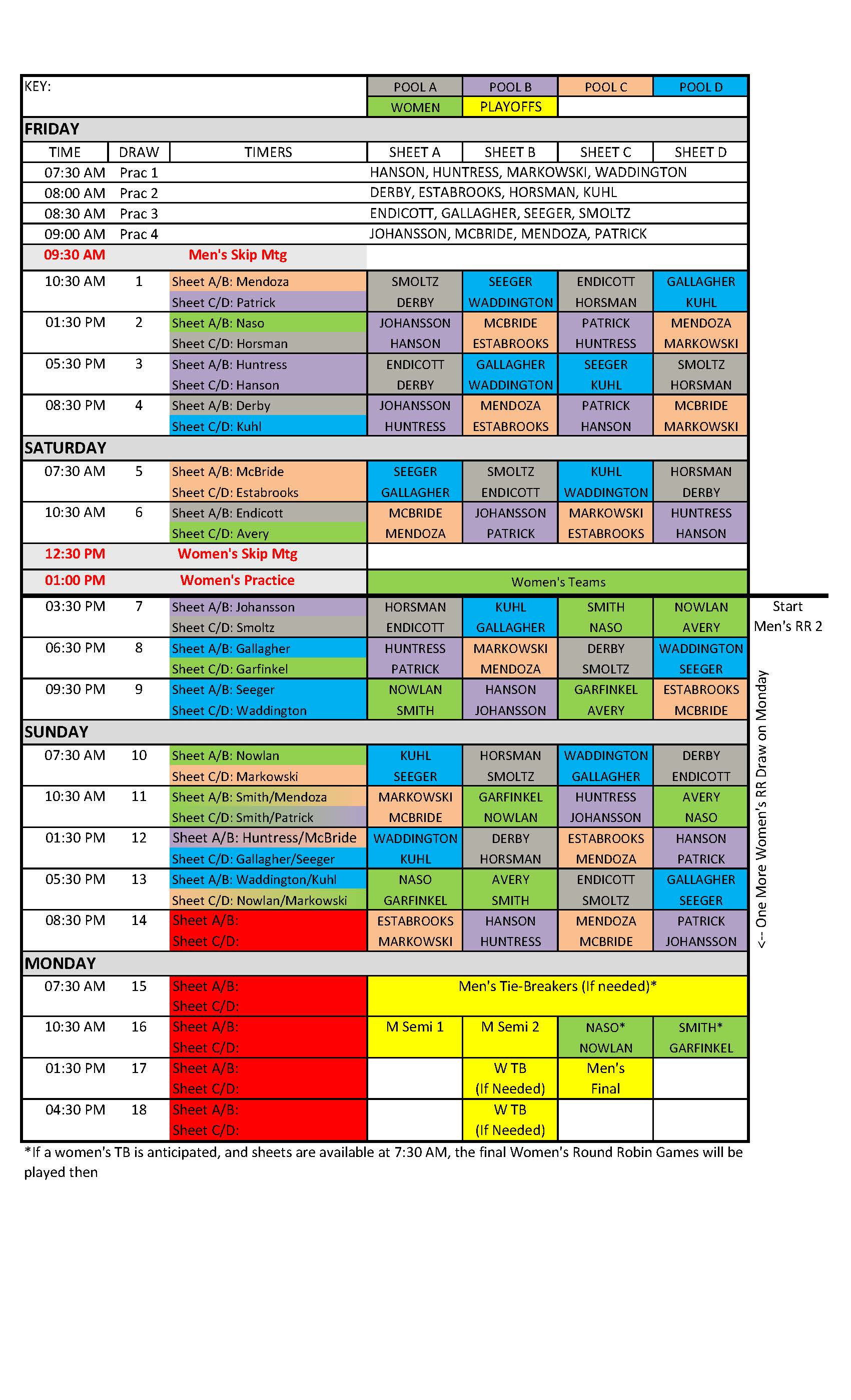 MoPac Schedule